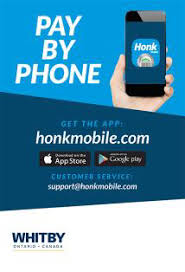 Image that says "Pay by phone. Get the app at honkmobile.com"